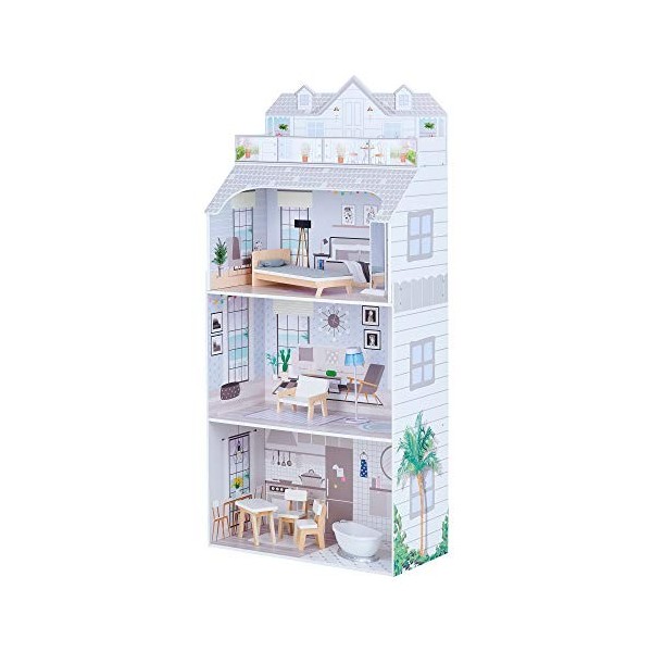 Olivias Little World Giant Doll House avec mobilier et Accessoires, Maison de poupées en Bois, Jeu de poupées pour Enfants d