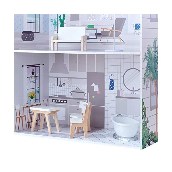 Olivias Little World Giant Doll House avec mobilier et Accessoires, Maison de poupées en Bois, Jeu de poupées pour Enfants d