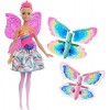 Barbie Dreamtopia poupée fée papillon brune volante avec deux paires dailes clipsables, tenue multicolore, jouet pour enfant