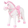 Homgoday Licorne en Peluche debout Blanc et Rose XXL Accessoires pour Poupées en Peluche