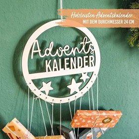 Papierdrachen - Baguette en bois pour suspendre le calendrier de lavent - Anneau - Kit 3