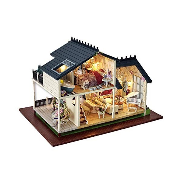 Toddmomy 1 Jeu Salle De Bain Maison De Poupée Bricolage Chambre Miniature Bricolage Villa Miniature De Bricolage Cuisine De M