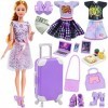 18INDC Ensemble de vêtements et accessoires de poupée 17 pièces - Valise miniature pour ordinateur portable, tablette, téléph