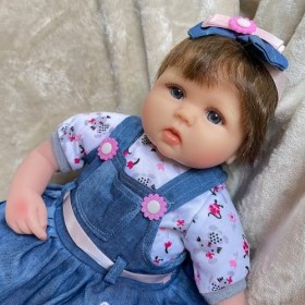43 Cm Reborn Bébé Poupée Filles À La Recherche De Vrais Bébés en Silicone Souple Fille Nouveau-Né Jouet avec Girafe Enfants P