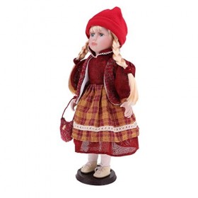 yunyu Meubles de Maison de poupée, poupée en Porcelaine de 40 cm entièrement habillée avec Support daffichage - pour Jouets 