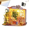 Maison de poupée à faire soi-même - Mini maison miniature en bois - Puzzle 3D en bois - Cadeau créatif pour le Nouvel An - Po