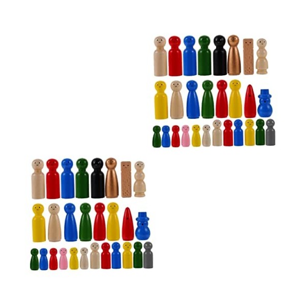 Toyvian 112 Pcs Ornements De Poupée en Bois Accessoires De Puzzle Enfant