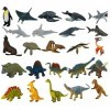 Calendrier de lAvent 2022 pour enfants, lot de 24 dinosaures avec animaux marins, chaussettes de Noël pour garçons et filles