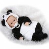 Reborn Baby Dolls, Réaliste Bébé Poupée Vinyle Silicone Doux Real Touch 42Cm Coton Panda Nouveau-Né Fille Cadeau danniversai