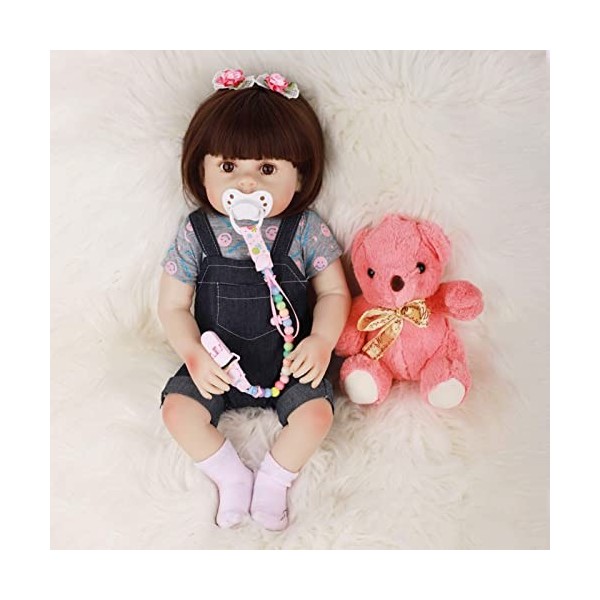 48 Cm 18 Pouces Reborn Bébé Poupée Filles Réaliste en Silicone Souple Corps Complet Reborn Poupées Réaliste Nouveau-Né Cadeau