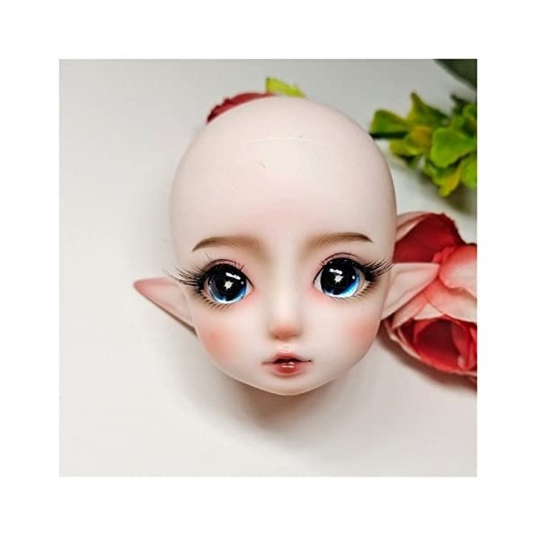 GUISHANLI 1/6 de coiffage de Maison de poupée DIY Mini Accessoires Mignons bjd poupées têtes Toys Elfe tête Chauve Nue poupée