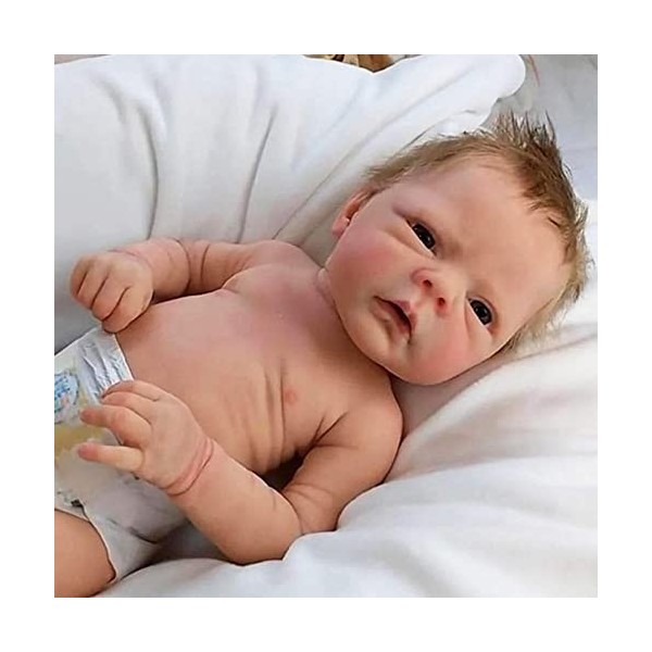 18Inch/ 46Cm Reborn Baby Dolls avec 2 sexes, poupée Nouveau-né en Silicone Souple avec biberon pour Cadeaux danniversaire de