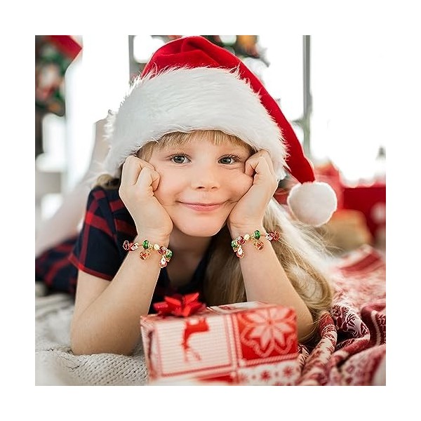 mizikuu Calendrier de lAvent 2023 Enfant Fille, DIY Noël Bracelet Bijoux Bracelets Cadeaux de Noël 5-12 Ans 24 Jours Cadeau 