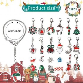Calendrier de lAvent 2023 Bijoux de Noël Calendrier de lAvent 2022 Bracelet de breloques de Noël 24 jours compte à rebours 
