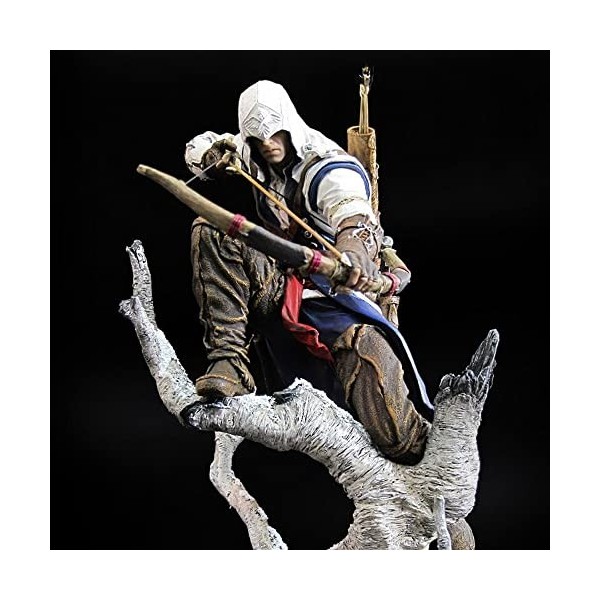 EASSL Connor·Kenway Doll Character Model Figure丨26cm Static Squatting Anime Doll Décoration de Bureau Ornements Version sans 