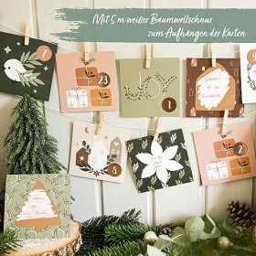 Papierdrachen - Calendrier de lAvent individuel avec cartes à gratter 12 x 12 cm - 24 cartes à personnaliser, 24 autocollant
