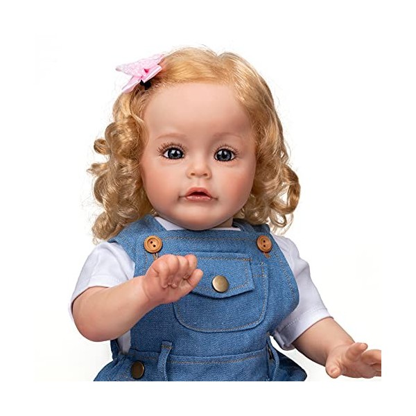 Belle Vraie Vie Reborn bébé poupée Enfant en Bas âge Fille 24 Pouces Nouveau-nés bébés poupées réaliste Silicone poupée Anniv