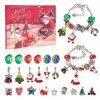 Bracelet de breloques Calendrier de lAvent Ensemble de bracelets à breloques 24Pcs Countdown to Christmas Calendar bijoux ca