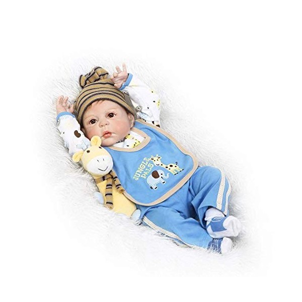 Simulation Renaissance Bébé Poupée Fille Garçon Enfants Jouet 22 Pouces / 47 Cm Membres Silicone Reborn Poupée, Poupées Nourr