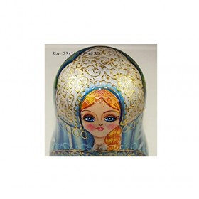 BPILOT Poupées Russes Poupées gigognes Russes Bleues 7 pièces matriochka Traditionnelle Faite à la Main en Bois empilable Ens