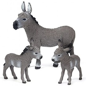 ELECLAND 3 Pcs Figurines Dâne Jouets, Figurines danimaux De Ferme Jouets Ferme Dâne danimaux Gâteaux pour Fête dannivers