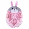 Nacelle pour poupée avec broderie lapin rose - Motif lapin mignon - Pour poupées de 40,6 cm