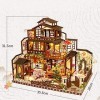 luckiner Mignon mini 3D DIY Chambre de poupée de luxe faite à la main Modèle de maison Assemblage de jouets créatifs Accessoi