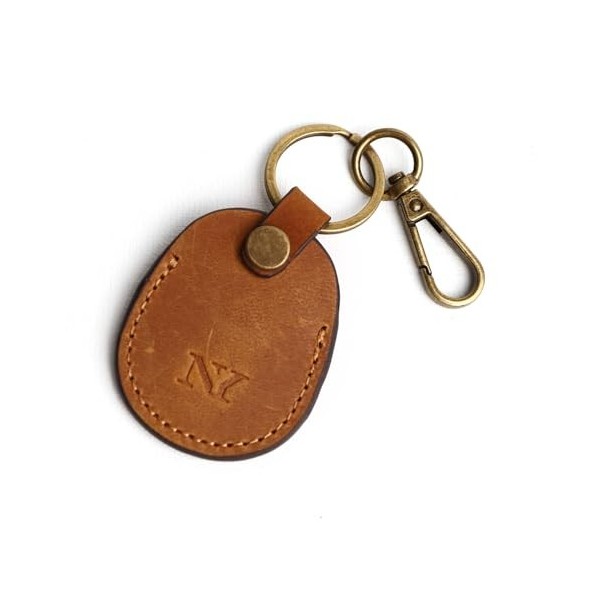 Neyyos Pendentif Airtag en cuir véritable - Tracker dair - Étui portable et porte-clés - Étui de protection pour localisateu