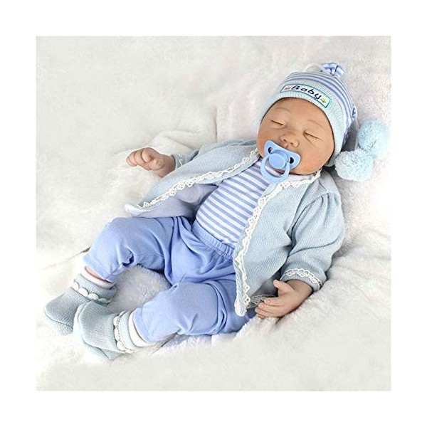 Reborn Baby Doll 22" 55cm Vinyle Silicone Dormir Nouveau-né Bébés Garçon Fille Yeux Fermés Vrai Regard Réaliste Bébé Reborn P