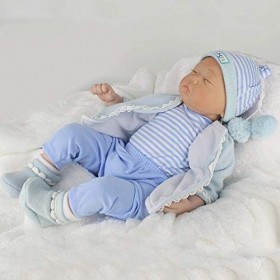 Reborn Baby Doll 22" 55cm Vinyle Silicone Dormir Nouveau-né Bébés Garçon Fille Yeux Fermés Vrai Regard Réaliste Bébé Reborn P