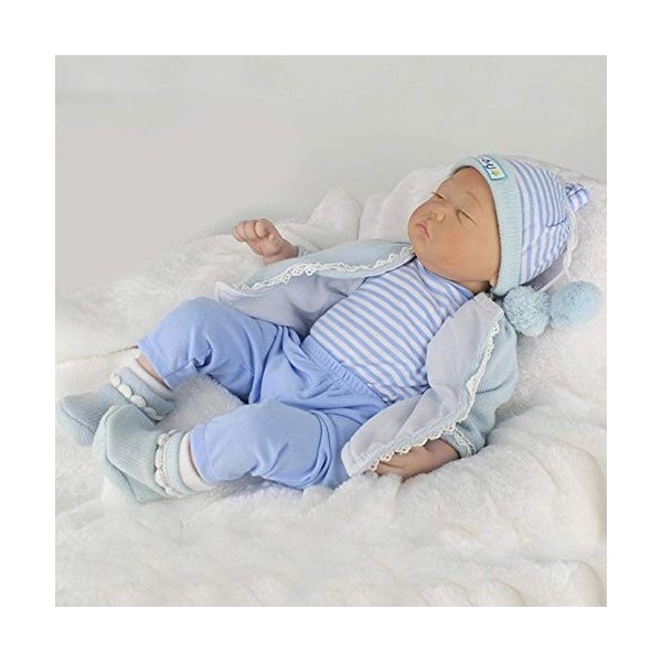 Reborn Baby Doll 22" 55cm Vinyle Silicone Dormir Nouveau-né Bébés Garçon Fille Yeux Fermés Vrai Regard Réaliste Bébé Reborn P