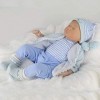 Reborn Baby Doll 22" 55cm Vinyle Silicone Dormir Nouveau-né Bébés Garçon Fille Yeux Fermés Vrai Regard Réaliste Bébé Reborn P