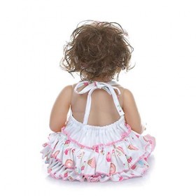 48cm Full Body Silicone Reborn Toy Bébé Réaliste Poupée Jouet pour Enfants avec Cheveux Courts Bouclés