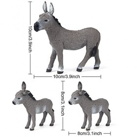 ELECLAND 3 Pcs Figurines Dâne Jouets, Figurines danimaux De Ferme Jouets Ferme Dâne danimaux Gâteaux pour Fête dannivers