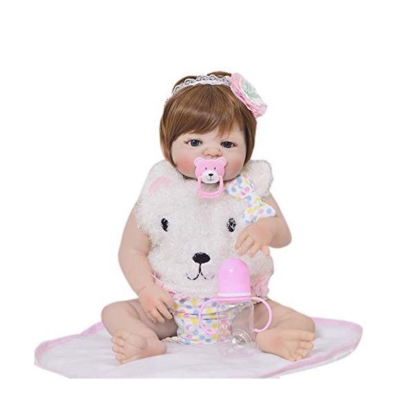 Reborn Baby Dolls,55Cm Reborn Doll Simulation Jouets pour Enfants Vinyle de Silicone pour la Journée des Enfants/Anniversaire