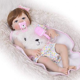 Reborn Baby Dolls,55Cm Reborn Doll Simulation Jouets pour Enfants Vinyle de Silicone pour la Journée des Enfants/Anniversaire