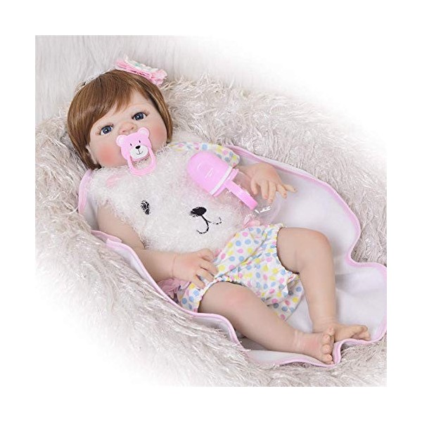 Reborn Baby Dolls,55Cm Reborn Doll Simulation Jouets pour Enfants Vinyle de Silicone pour la Journée des Enfants/Anniversaire