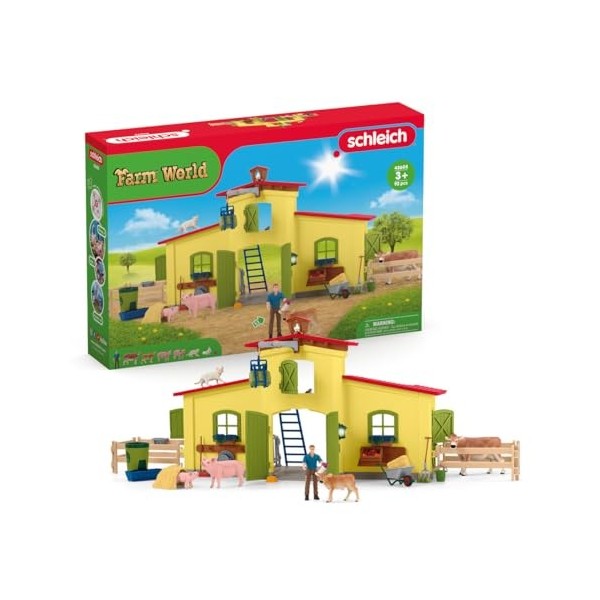 Schleich 42605 Ferme Éducative, dès 3 Ans, Farm World - Coffret, 64 Pièces