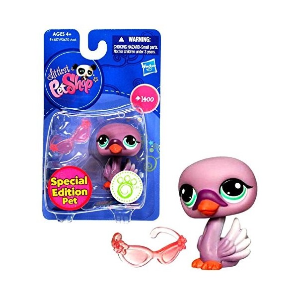 Littlest Pet Shop Single Pack Special Edition Bobble Head Pet Figure - 1400 Purple Swan with Glasses by hasbro