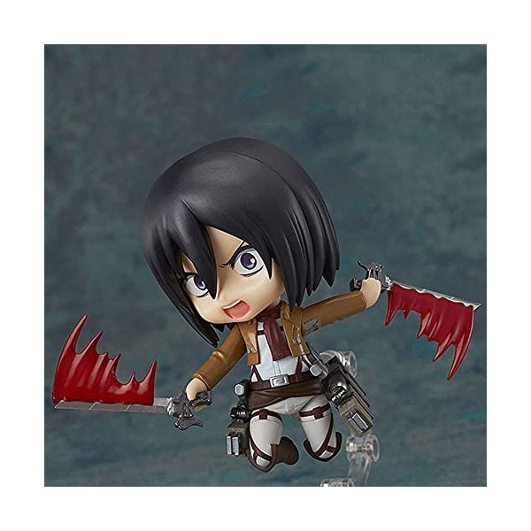 JJRPPFF Poupée modèle Mikasa·Ackerman Version Q, lhéroïne de lanime Attack on Titan, Pose Debout, Mikasha Akaman, Mesure 3,