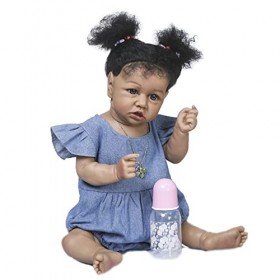 HAMIMI 55 Cm 22 Pouces Reborn Bébé Poupées Corps en Silicone Souple Réaliste à La Main Réaliste Poupée de Renaissance Doux To