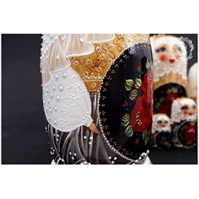 HRTC Poupées Russes 10 pièces Belle Russie poupées gigognes à la Main en Bois Matryoshka Traditionnel empilable Ensemble imbr