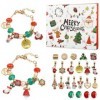 Riisoyu 24 pcs Calendrier de lAvent Bijoux de Noël, 24 Jours Cadeaux de Noël Calendrier de lAvent 2023 avec 2 Bracelets 22 