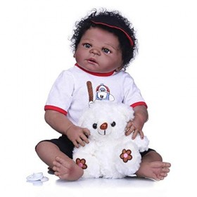 23 Pouces Reborn Poupées Garçon Renaissance Poupée Corps en Silicone Bébé Garçon Poupée Mignon Nouveau-Né Poupée Enfants Play