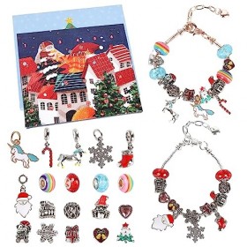 Calendrier De LAvent De NoëL Calendrier De NoëL à Rebours De 24 Jours Set De Fabrication De Bracelets à Breloques Diy Cadeau