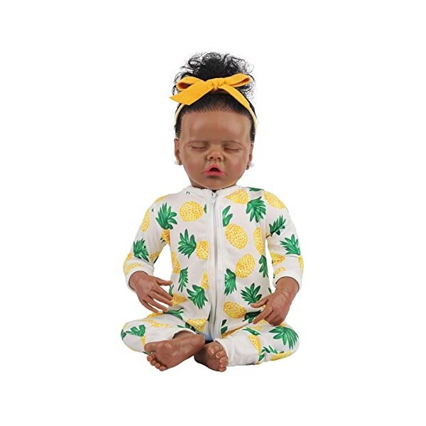 Reborn Baby Doll Girl Silicone/Tissu 20 Pouces 50 Cm Réaliste Doux Reborn Bébés Tout-Petits Nouveau-Nés Poupées Cadeaux Faits