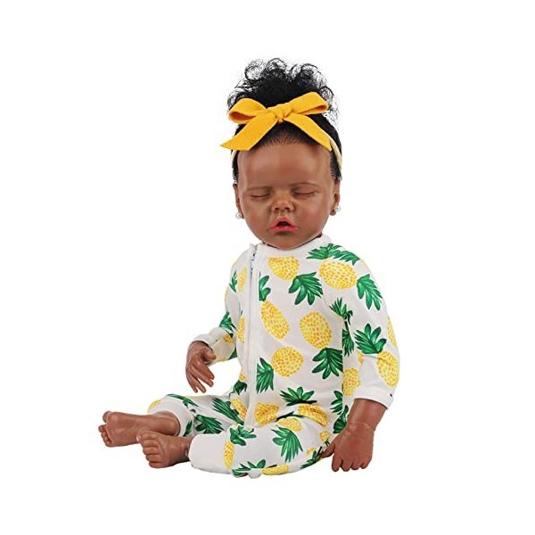 Reborn Baby Doll Girl Silicone/Tissu 20 Pouces 50 Cm Réaliste Doux Reborn Bébés Tout-Petits Nouveau-Nés Poupées Cadeaux Faits