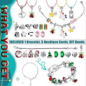 iZoeL Calendrier de lAvent Bijoux Fille enfant 2023 Noël, Perles Bricolage Breloques 2 Bracelet, 5 Collier, Compte à rebours