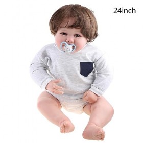 24 Pouces Dormir pour Poupée Action Figure Parental Jeu Jouet Réaliste Vinyle Caucasien Fille Bébé pour Poupée Mignon avec Bé