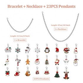 Becoyou Calendrier de Lavent Enfant,Calendrier de Lavent Enfant Avec Bracelets et colliers et 23 Accessoires de Décoration de